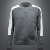 阔版大码休闲圆领粗针羊毛衫.重磅加厚毛衣56298 P120缕空深灰,男装针织衫/毛衣,钱塘6022,钱塘大厦