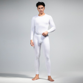 透气秋衣打底保暖内衣套装 Asianbum薄款 棉质简约纯色圆领性感修身