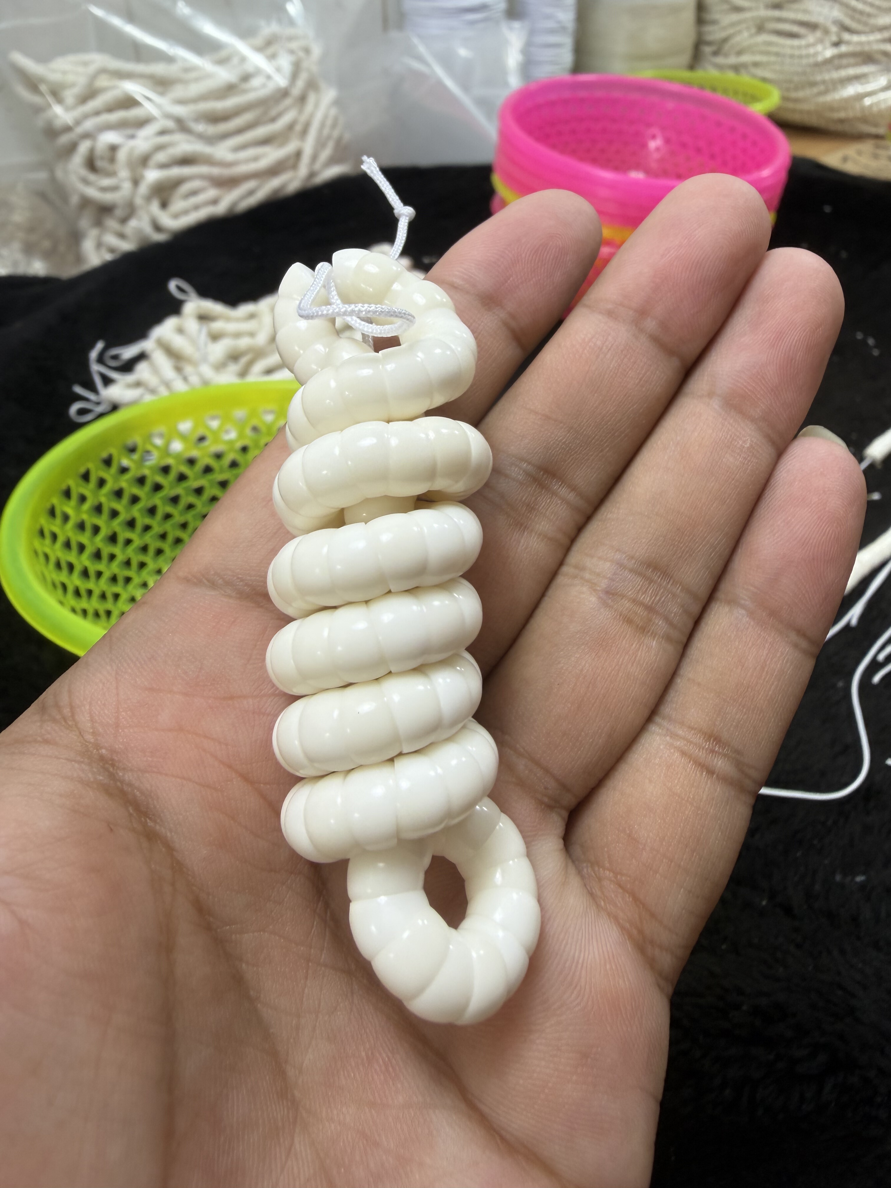 原生态白玉菩提大肠原色白