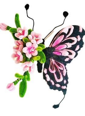 扭扭棒手工蝴蝶成品桃花蝴蝶成品装饰壁饰送朋友闺蜜2只起包邮