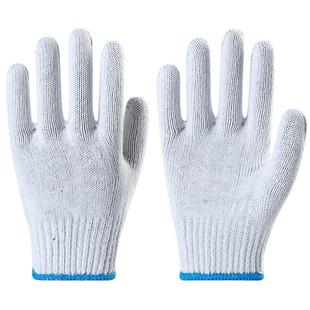 线手套白色劳保加厚 耐磨工地冬季 小号纯棉工作款 一次性秋冬男士