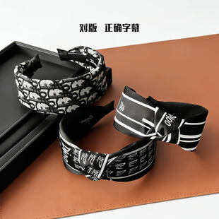 欧美新款 发箍老花字母头箍布艺日常发饰头饰 牛仔布高颅顶厚实宽版