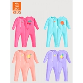 连体游泳衣宝宝防晒冲浪服小童婴儿泳装 韩国儿童泳衣女童长袖 长裤