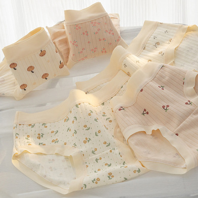 A类纯棉女童学生中腰抗菌三角裤