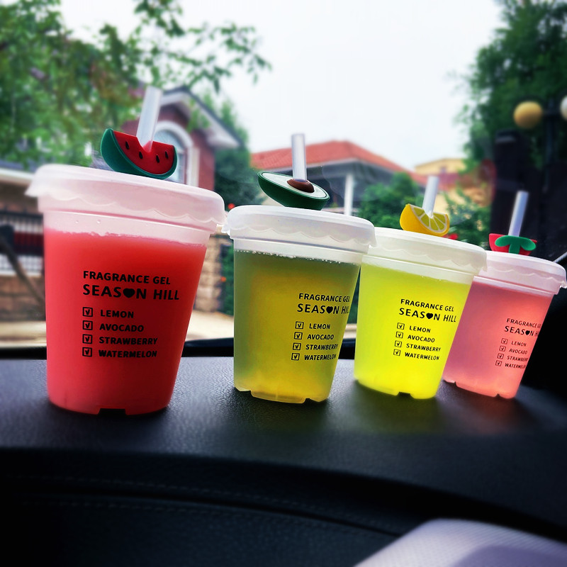 水果味汽车香熏香膏无火香薰家居摆件车载香水空气清新剂香氛装饰