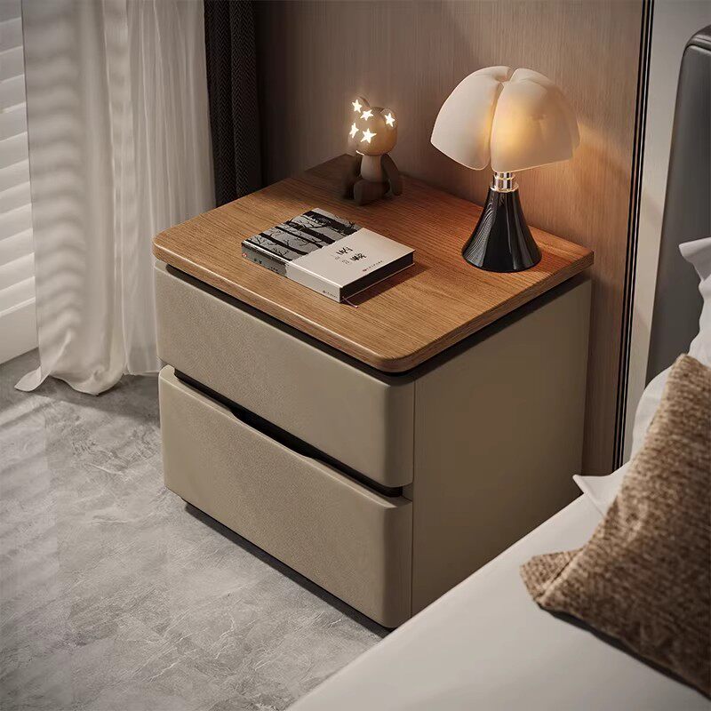 整装柜实木床头柜家用卧室意式极简60cm大尺寸轻奢高级床边收纳柜