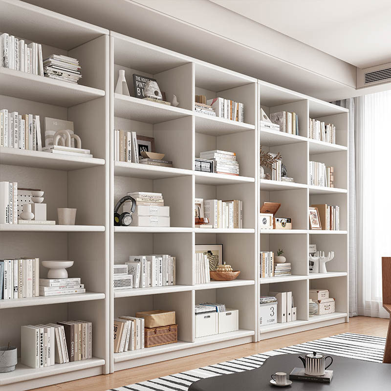 白色欧式全实木家用落地书架置物架多层柜客厅储物架靠墙儿童书柜