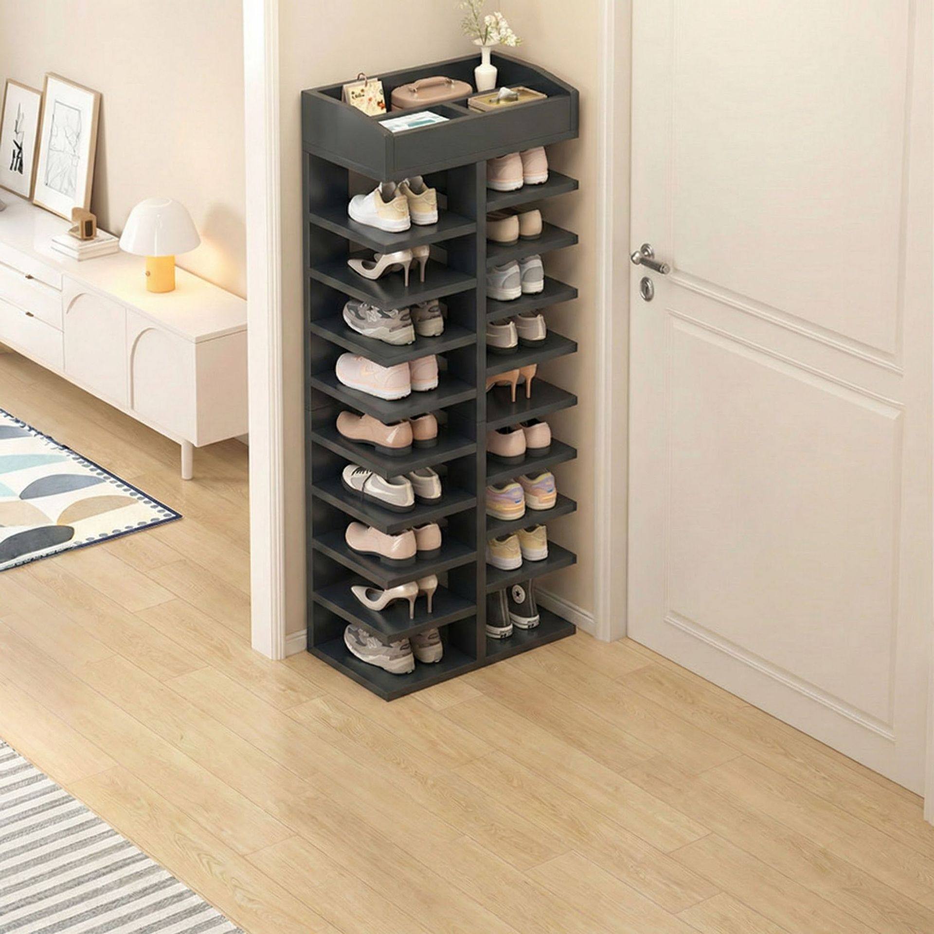窄缝救星10层大容量简易鞋架家用门口小户型防尘鞋柜入户收纳神器