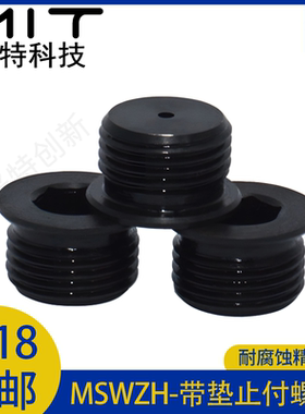 螺塞凸缘孔型MSWZH带垫止付螺丝内角M10螺塞公制MSWZ堵头顶丝ZFL