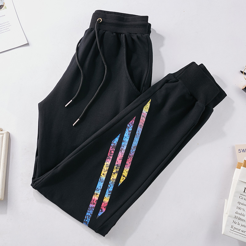 胖mm大码运动裤女中裤长裤子胖妞哈伦裤宽松夏季薄款外穿休闲新款