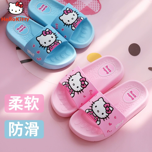 Hello kitty, летние нескользящие тапочки, детские туфли, слайдеры