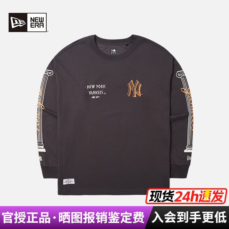 NewEra复古手绘休闲情侣长袖T恤