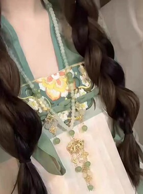 新中式国风汉服璎珞背云马面裙配饰明制流苏吊坠命锁项圈日常