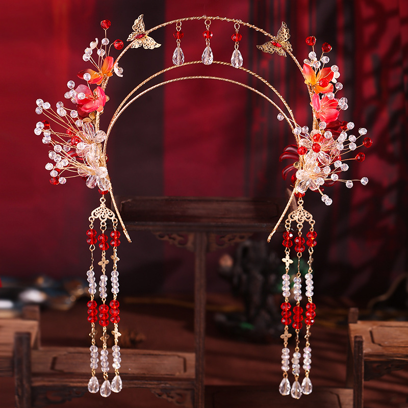 古风发箍汉服头饰琉璃花朵圣母光环仙女头箍懒人日常短发古装