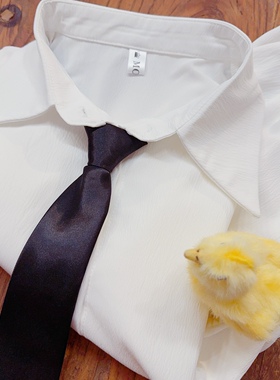 rom2打底好物 送领带 JK制服衬衫 学院风简约白色 叠穿长袖衬衫