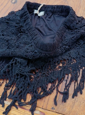 rom2有内衬 流苏个性黑色 波西米亚风音乐节 蕾丝甜美超短裤