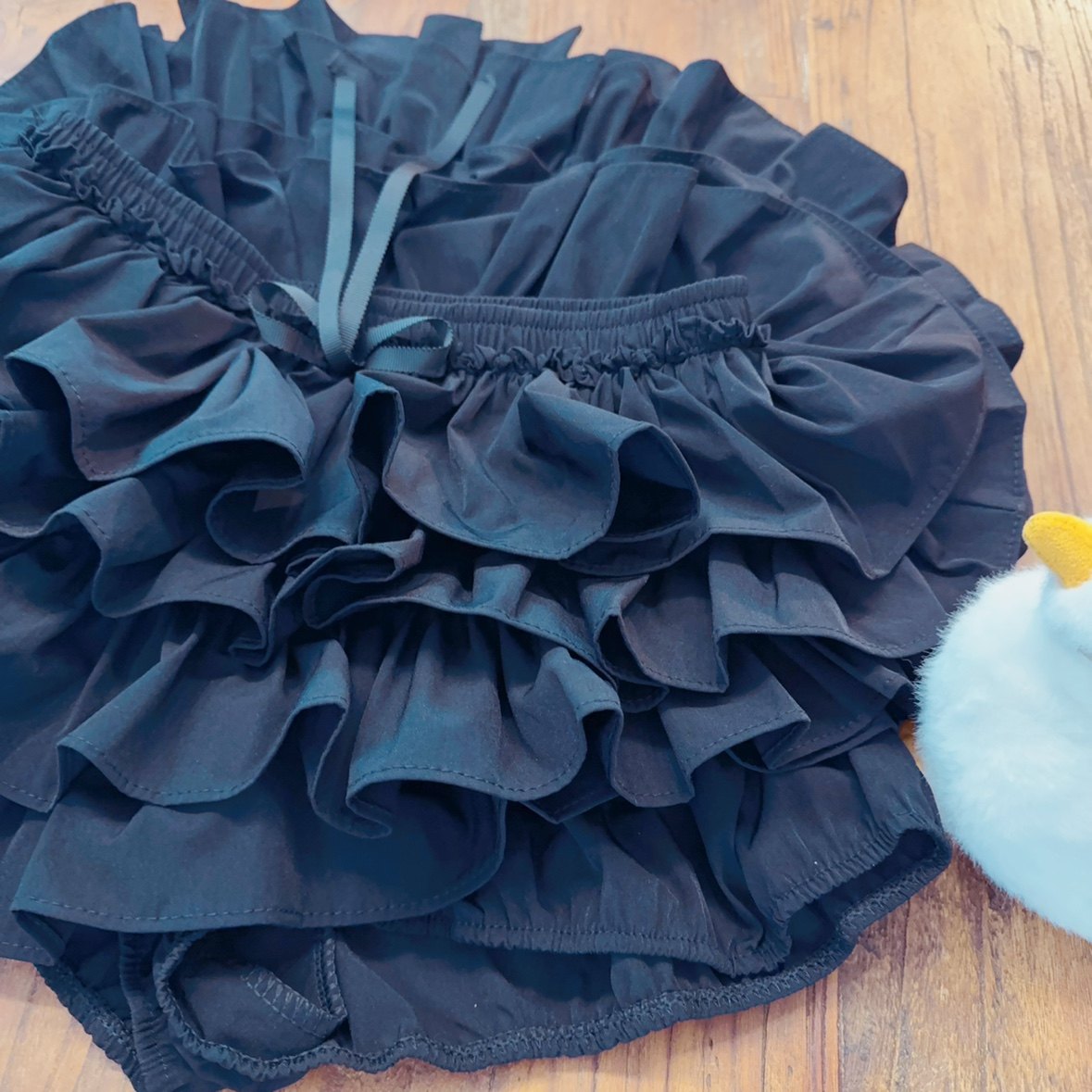 休闲荷叶边蓬蓬裙半身裙短裙