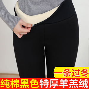 纯棉羊羔绒棉裤2024秋冬加绒加厚打底裤女外穿东北特厚高腰保暖裤