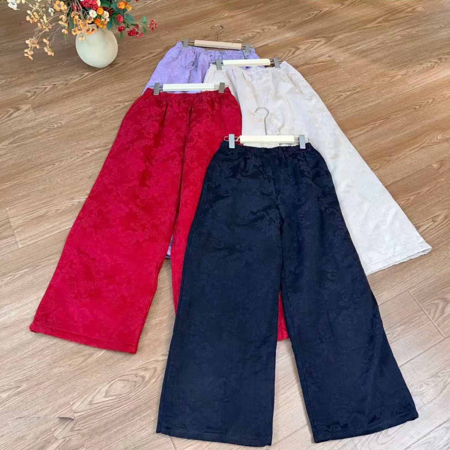 秋冬复古国风夹棉百搭直筒裤女