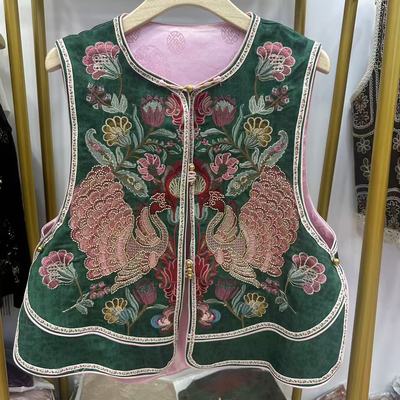 秋季中国风重工刺绣钉珠工艺马甲