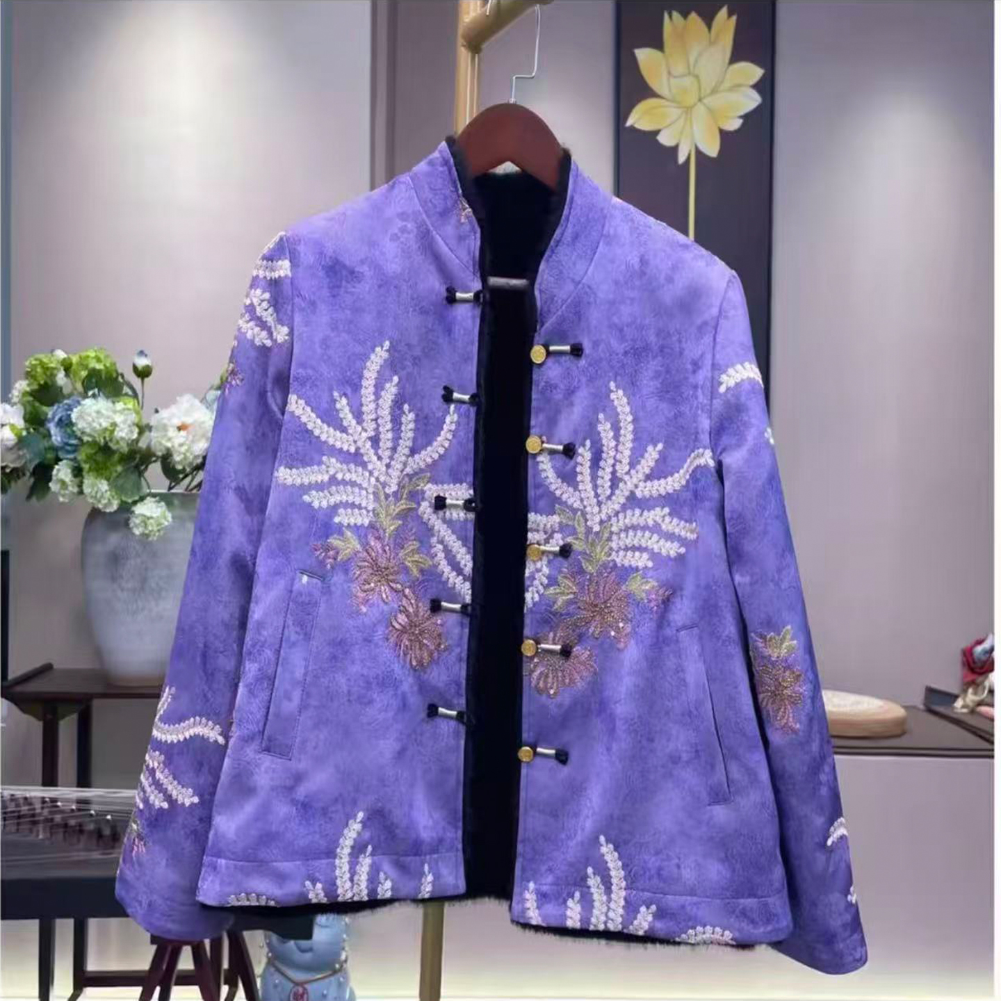 新中式冬季皮毛一体双面穿棉袄