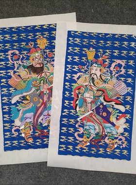 杨柳青手绘年画传统年画传统门神