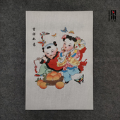 杨柳青年画合家欢乐富贵福禄年年纳福人财两旺吉祥如意春牛图