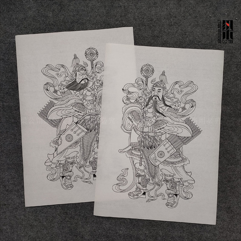 梁公馆03朱仙镇木版年画填色年画线稿手工diy年画体验课堂尉迟恭