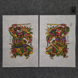拓印年画传统门神正宗开封朱仙镇木版年画步下鞭秦琼敬德非遗收藏