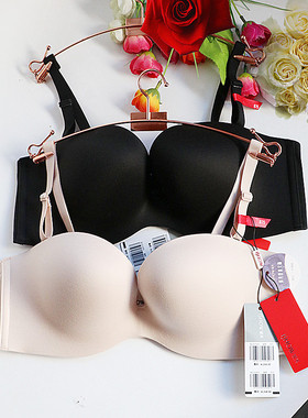 欧美性感女内衣新品嫒秀文胸一片式光面无痕有钢圈中厚I61211055