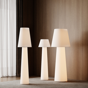 通体发光布艺大落地灯 客厅卧室餐厅书房茶室创意氛围装饰地灯