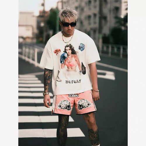 RESERFF HELL BOXER擂台时刻高街水彩印花复古短袖打拳拳击T恤男
