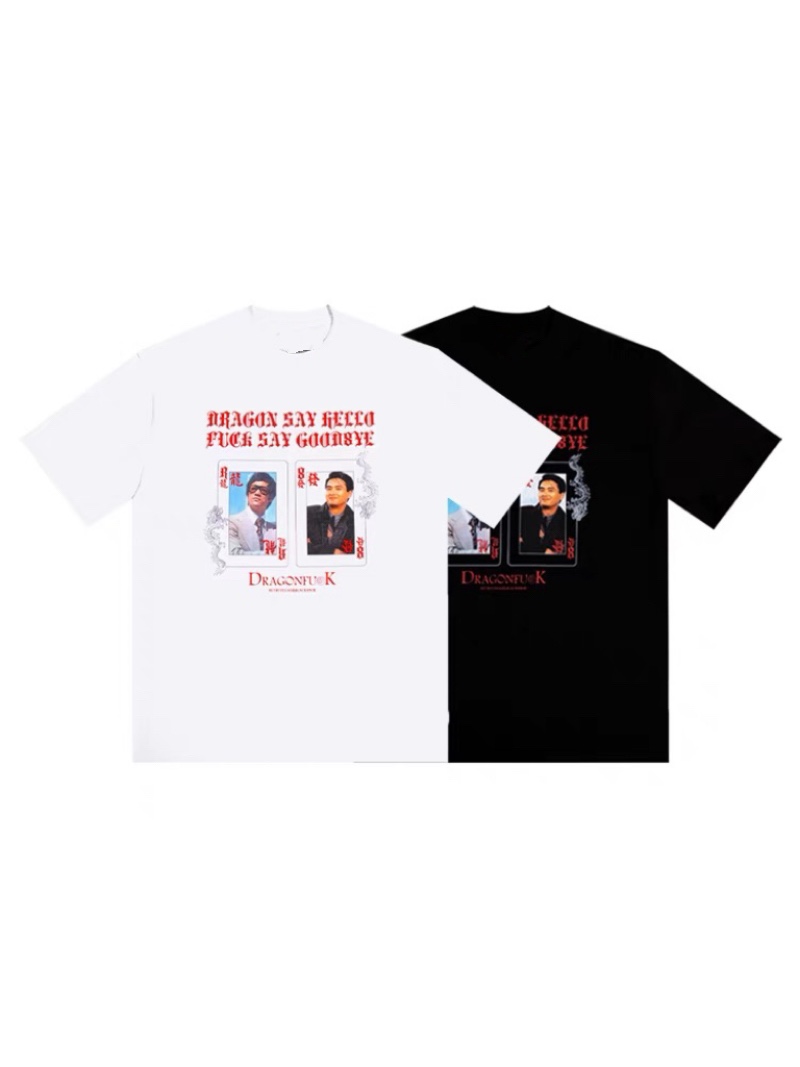 重磅BLACK8MOB 龙发联名系列李小龙周润发男女黑白人物短袖T恤超