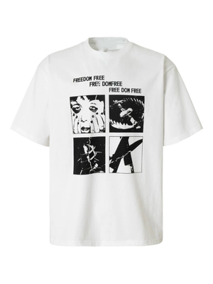 2727WORLD 法老同款上衣调皮男孩复古印花短袖T恤美式复古街头 潮