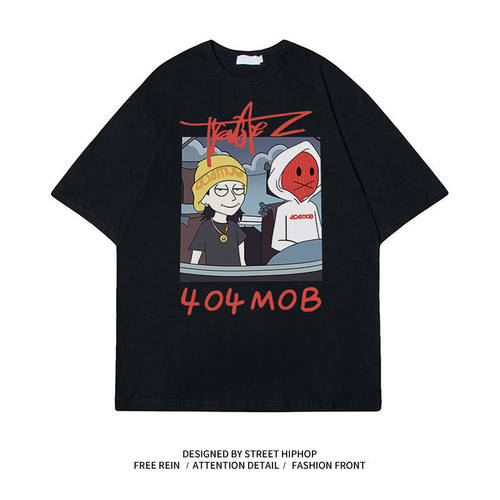 404MOBx高天佐TroubleZ联名款动漫TZ潮牌印花短袖T恤男女情侣装