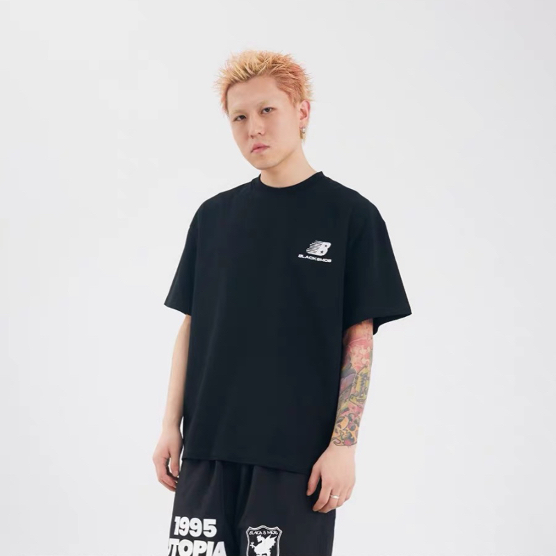 【BLACK8MOB】2025SS美式恶搞LOGO印花ins纯棉休闲短袖T恤男女潮