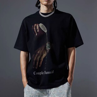 谢帝同款Couple Hunnid /CH字母印花嘻哈街头潮流百搭短袖T恤纯棉