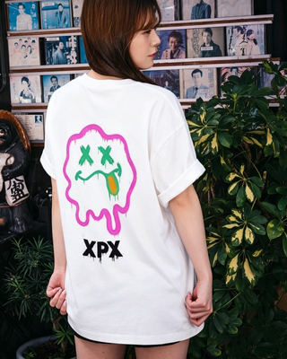XPX 周柏豪同款 SILLY FACE鬼脸印花短袖男女情侣美式复古
