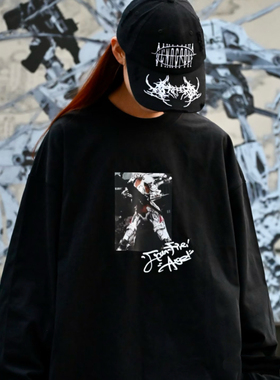 MerryWannaBe MWB枪火天使Gun-fireAngel手绘签名印花连帽卫衣T恤