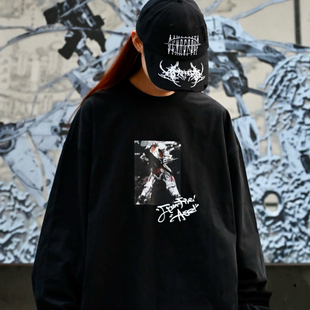 MerryWannaBe MWB枪火天使Gun-fireAngel手绘签名印花连帽卫衣T恤