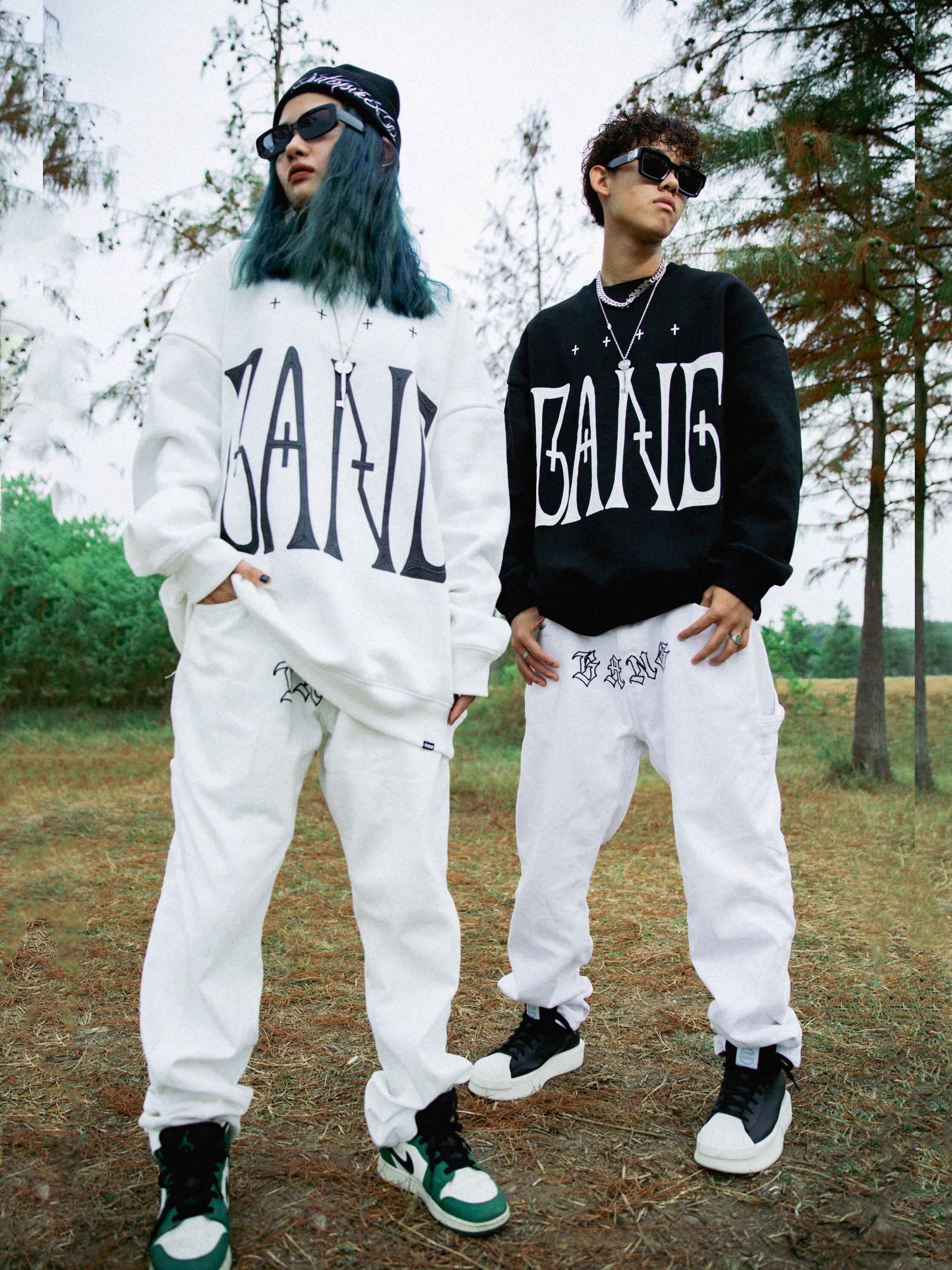 Bang Crewneck Sweatshirt with Logo, Autumn and Winter American Street Fashion, Loose Fit, Couple's Pullover Top Jacket
