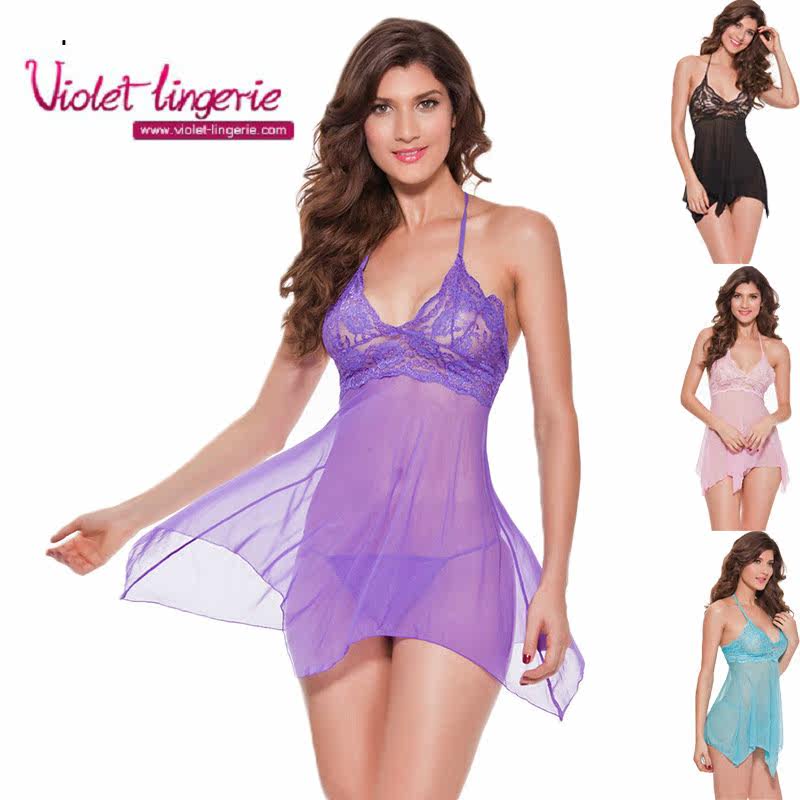 包邮纯色性感情趣内衣吊带睡衣蕾丝网纱短裙Sexy Lingerie在类目 女士内衣/男士内衣/家居服, 睡衣上装中 - 来自Buy2taobao.com提供专业的淘宝代购服务