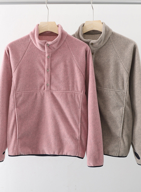 女士户外旅行轻量保暖抓绒卫衣外套