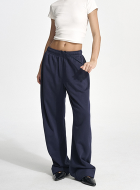 Decemarch弯腿香蕉裤卫裤宽松松紧腰垂感运动裤休闲弧线廓形镰刀