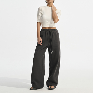 宽松阔腿休闲裤 保暖长裤 加绒卫裤 弯刀裤 女 Decemarch2025秋冬厚款