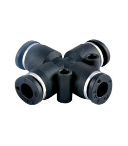 气动配件精品黑色快速十字四通PU气管快插接头PZA-4 6 PXL8 10 12