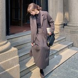 高级感毛呢西装套装裙女2024冬新款韩系复古a字半身裙加厚两件套，女装套装/套裙，小麦子服饰