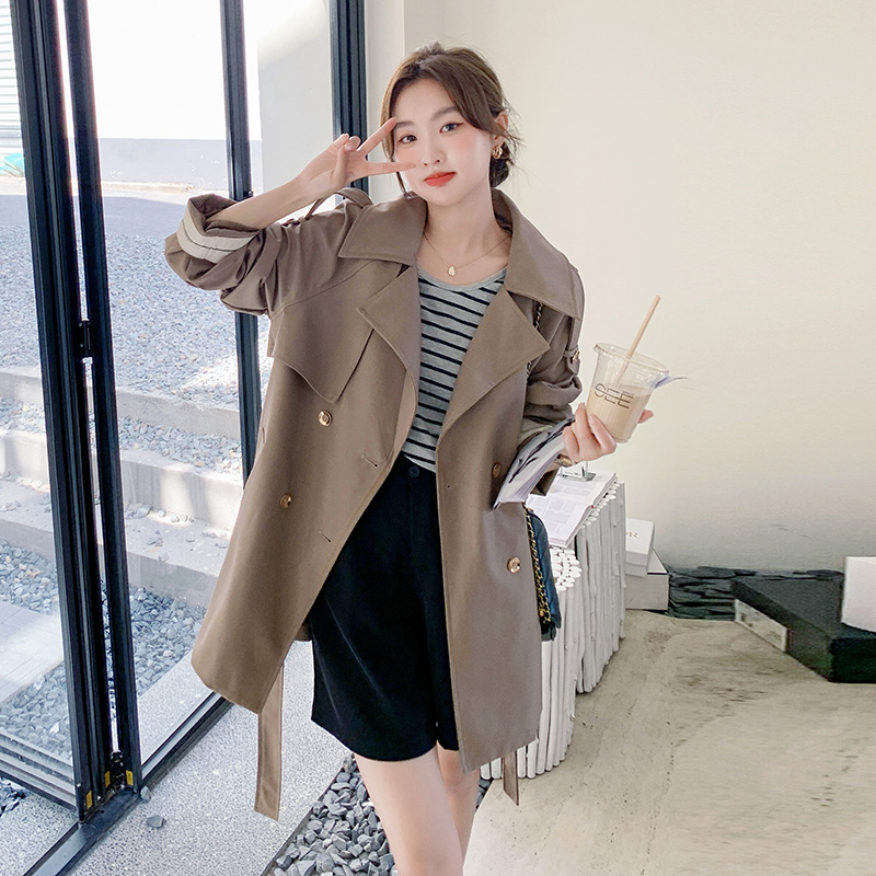 秋季新款中长款风衣外套F6692P135控188，女装风衣，小麦子服饰