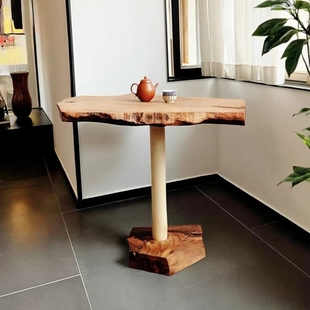 北欧日式沙发边几阳台床头原木小边几角几茶几边桌HomePod音响架