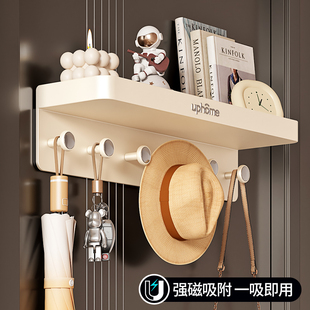 磁吸门后挂钩强力粘胶免打孔强力承重置物架钩子入户门衣帽钩收纳